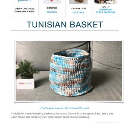 Pattern: Tunisian Crochet Basket (digital Pdf..