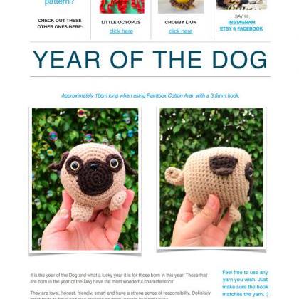 Pattern: Year of the Dog PUG (Digit..