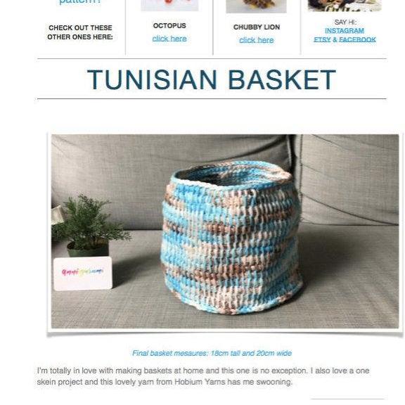 Pattern: Tunisian Crochet Basket (Digital PDF File)